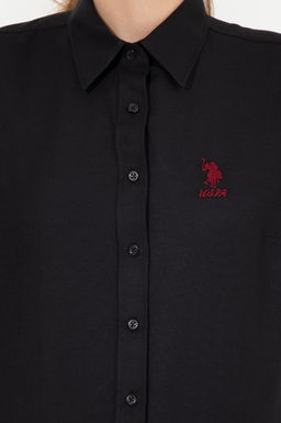 Женская черная рубашка с длинным рукавом Basic - U.s. polo assn фото 12