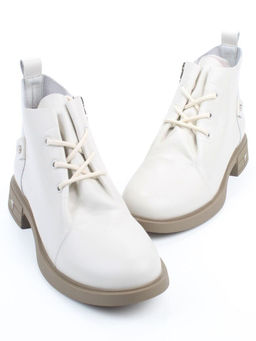 01-M43-19 LT. BEIGE Ботинки демисезонные женские (натуральная кожа)
