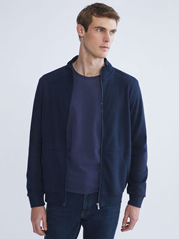 Dik Yaka Erkek Fermuarl? Sweatshirt