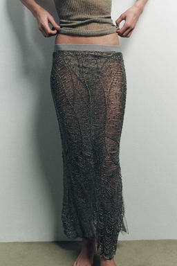 SEMI-SHEER BEADED SKIRT - Zara фото 2
