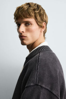 WASHED KNIT BOMBER JACKET - Zara фото 5