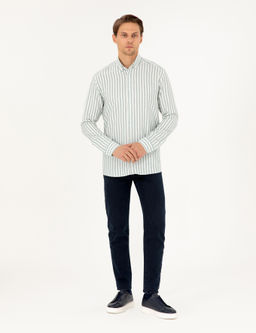 Ye_il Regular Fit _izgili Uzun Kollu G_mlek - Pierre cardin фото 4