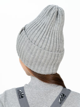 Шапка вязаная детская светло-серый меланж Ш-120 (56-58)