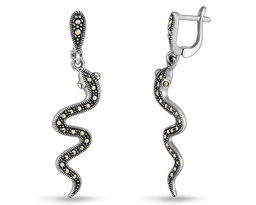 Серьги, марказит, SL-AGA1709