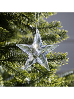 Цена за 2 шт. Ёлочная игрушка «Звезда», 8.5×8.5×2.8 см, 1 LED, от батареек, свечение мульти (RGB)