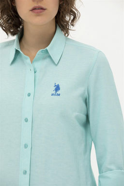 U. S. Polo Assn Женская мятная базовая рубашка с длинным рукавом - U.s. polo assn фото 14