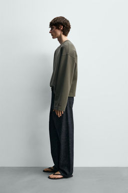 SUDADERA CROPPED FIT INTERLOCK / Verdoso - Zara фото 4