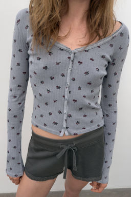 CHAQUETA POINTELLE FLORES / Gris
