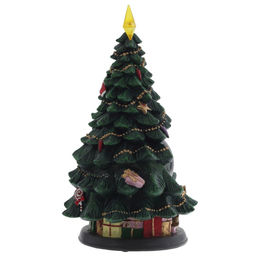 Фигур декор в стекл шаре "Елка и Снеговик" (подсв,муз, вьюга, AAх3 н/п), D 10 см, L19,5 W19,5 H35 см