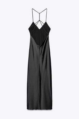 SATIN MIDI DRESS WITH STRAPS ON THE BACK - Zara фото 17