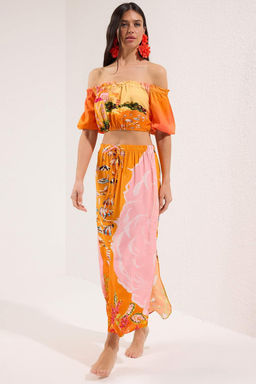 Plaj Giyim Siyah Dokuma Midi Yuksek Bel Bluz-Etek Tak?m TBESS25AU00080 - Trendyolmilla фото 7