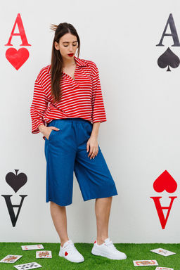 Джемпер NIKVA н478.4-Р красный и молоко  фото 6