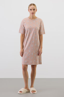 Е 10059/кофейный,забавные пудели сорочка ночная жен