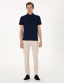 Lacivert Slim Fit %100 Pamuk K_vr_lmaz Amerikan Pike Polo Yaka Basic Ti__rt - Pierre cardin фото 4