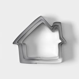 Формы для печенья Доляна «Дом», набор 3 шт., 7×6.5×1.5 см, металл, серебристые