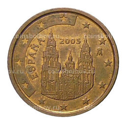 Монета 2 евроцента 2005 года Испания