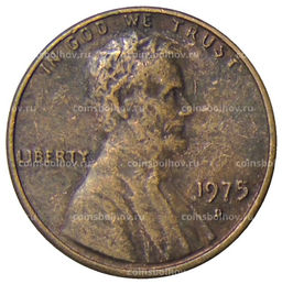 Монета 1 цент 1975 года D США