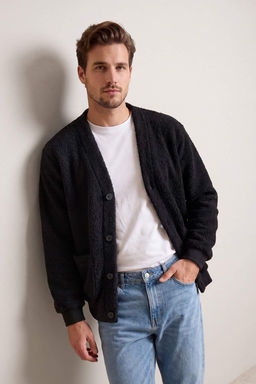 Кардиган Trendyolmilla мужской oversize черный