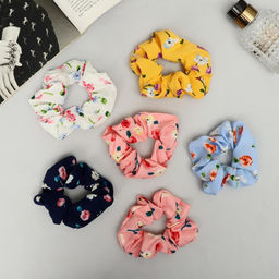 Цена за 6 шт. Резинка для волос «Орбита», летние цветочки, 10 см, МИКС