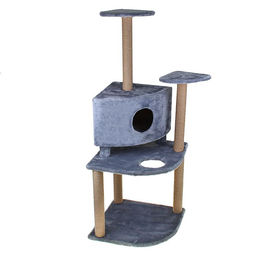 Комплекс для кошек с когтеточкой, разборный, 55×55×140 см, ковролин, серый