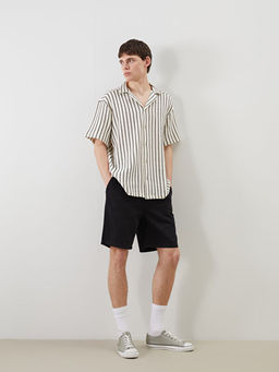 Regular Fit K?sa Kollu ?izgili Erkek G?mlek