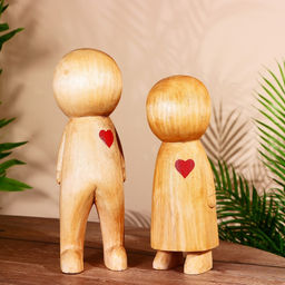 Фигурки абстракция Любовь, набор 2 шт., дерево