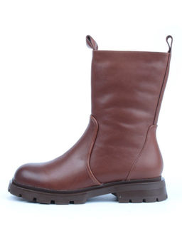 04-M2-245 BROWN Ботинки зимние женские (натуральная кожа, натуральный мех)