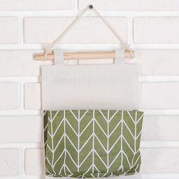 Органайзер подвесной с карманами Доляна «Зигзаг», 3 отделения, 18.8×59.5 см, цвет зелёный