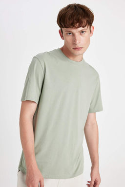 New Regular Fit Bisiklet Yaka Basic Duz %100 Pamuk K?sa Kollu Tisort - Defacto фото 4