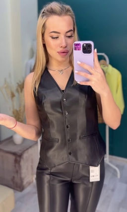 Жилет приталенный экокожа - Трика фото 10