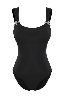 TRENDYOLMILLA Siyah Kare Yaka Fiyonk Aksesuarl? Regular Pretty Mayo TBESS25MA00103 фото 11