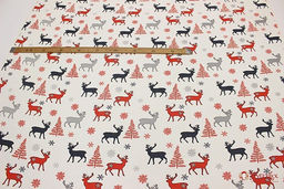 Рогожка Гренландия, цв.серый/красный, ВИД2, СОРТ2, ш.1.5м, хл-100%, 180гр/м.кв - Купава фото 3