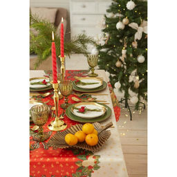 Скатерть новогодняя Доляна Счастливого Нового года 145*260 +/- 2 см, 100% п/э  фото 9