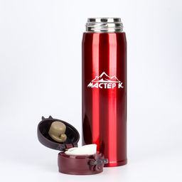 Термос Мастер К Топ, 500 мл ( 50 мл), 6.5?23.3 см, сохраняет тепло 8 ч, нержавеющая сталь, красный  фото 4