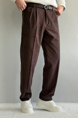 Kahverengi Erkek Baggy Fit Kadife Pantolon TMNAW26PL00022