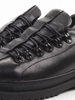 05-1829M-8-959 BLACK Ботинки зимние мужские (натуральная кожа, натуральный мех)