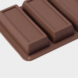 Форма для выпечки Доляна «Бисквиты», силикон, 5 ячеек, 22.3×10.5×2 см, коричневая