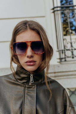 FAUX LEATHER BOMBER JACKET WITH HIGH COLLAR - Zara фото 5