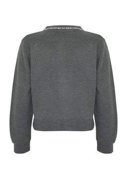 Antrasit Tas Detayl? Yumusak Dokulu Ikili Triko H?rka-Bluz TWOAW26HI00007