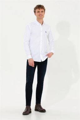 U. S. Polo Assn / Рубашка мужская белая Uzunkol Basic - U.s. polo assn фото 4