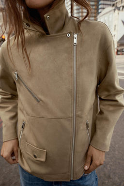 FAUX SUEDE BIKER JACKET - Zara фото 4