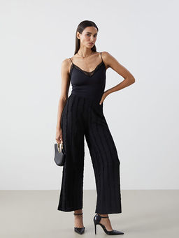 Beli Lastikli Dokulu Geni? Pa?a Kad?n Pantolon