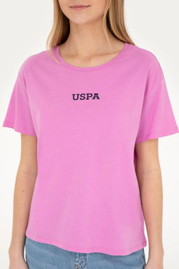 Женская фиолетовая футболка с круглым вырезом - U.s. polo assn фото 13