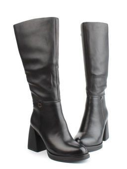 02-FN935-1M BLACK Сапоги зимние женские (натуральная кожа, байка, натуральный мех)