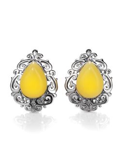Серьги из натурального янтаря медового цвета Луксор
