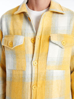 Regular Fit Uzun Kollu Ekose Erkek G?mlek Ceket