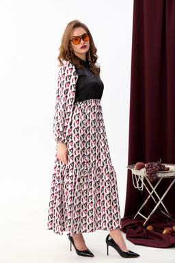 Платье NIKVA н939-3 ромбы бургунди фото 3