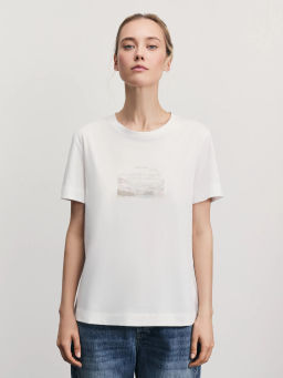 Футболка из хлопка с принтом / Zarina  фото 3