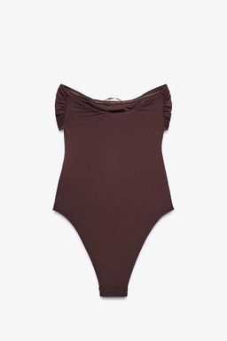 BANDEAU SWIMSUIT WITH METAL DETAIL - Zara фото 10