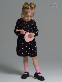 Платье Моана розовые сердечки на черном - Sovalina фото 5